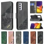 Leather Wallet Crocodile Phone Case For Samsung A71 A52 A32 A12 A22 A30 A51 A13