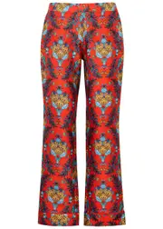 Borgo DE Nor Eden Printed Silk-satin Trousers - Red - 14 (UK 14 / L) 14 (UK 14 / L)