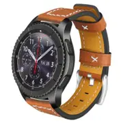 Watch Bands 22Mm Genuine Leather Strap Watch Band For Samsung Gear S3 Frontier / Classic Brown