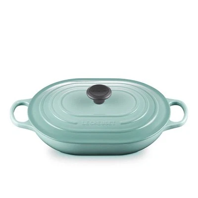 Le Creuset Enamelled Cast Iron Oblong Casserole Dish with Lid, Sage 3.4L