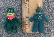 Lot 2 World of Miniature Bears By Theresa Yang 1.5” Plush Frog & Frog Prince!