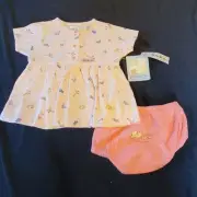 Carters John Lennon Pink Elephant Living Life in Peace Dress Diaper Cover 3-6