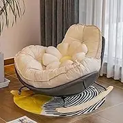 OWELLK Modern Upholstered Rocking Chair Large Size Rocking Chair Indoor Glider Rocking Chair for Bedroom Livingroom Balcony(Gray)