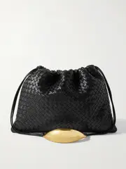 [Bottega Veneta] Bottega Veneta - Dustbag Embellished Intrecciato Leather Pouch - Black - One size One size Black