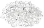 Houseables Glass Stone, Clear Marbles, Pebbles for Vases, 5 LB, 500-600 Stones, Flat Bottom, Round Top, Rocks, Bowl Filler Gems, Iridescent Decor, Decorative Centerpieces, Florist Supplies, Aquarium