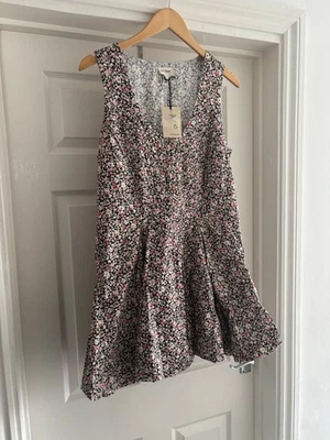 Ladies Size 16 River Island Black Floral Dress BNWT NEW Sleeveless Elegant New