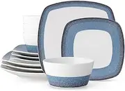 [Noritake] Colorscapes Layers Navy 12-Piece Square Set in Blue/White