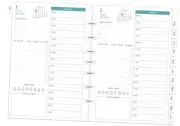 2024-2025 Planner Refills for Mini 3 or 7 Ring Binders - One 7-Hole/Desk Size 4