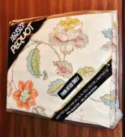 Spring Mills No-Iron Percale Pequot Twin Fitted Sheet Melon/Aqua Floral - USA