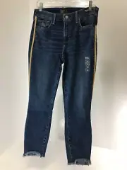 Abercrombie & Fitch Women’s Harper Low Rise Ankle Length Jean Blue/Gold 27s NWT@