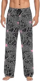 [AIXIWAWA] Webs Pattern Mens Pajama Pants Cozy Sleepwear Lounge PJ Bottoms with Pocket Drawstring S