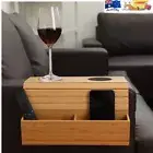 Table Tray Sofa Arm Rest Stand Couch Coffee Dinner Serving Tray w/Remote Pockets