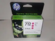 Genuine HP 712 3-pack 29-ml Magenta DesignJet Ink Cartridge 3ED78A