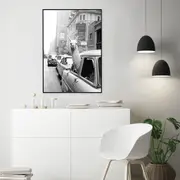 Black and White Alpaca in Taxi New York City Canvas