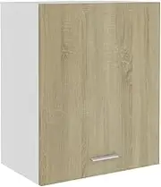 Hanging Cabinet Sonoma Oak 50x31x60 cm, Durable Engineered Wood Kitchen Storage, Space-Saving, Two Shelves, Door Protection, Pantry Cabinet