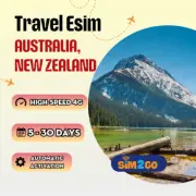 Travel eSIM Autralia & New Zealand 2 to 15 days highspeed 4G Data & Voice call