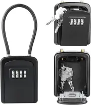 Key Safe Portable Lock Box with Code Wall Mounted Combination Lock Box for Keys