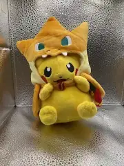 Pokemon Pikachu Plush w/ Charizard Cape Costume 8" Stuffed Animal Cosplay