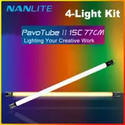 4Pcs Nanlite PavoTube II 15C 30W 77cm RGBWW LED Video Tube Light 2700K-7500K APP