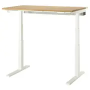 MITTZON desk sit/stand, electric oak veneer/white, 120x80 cm
