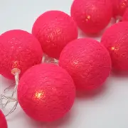 GGP 1 Set Of 20 Led Red 5Cm Cotton Ball Battery Powered String Lights Christmas Gift Home Wedding Party Bedroom Decoration Outdoor Indoor Table Centrepiece
