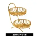 2 Layer Wire Basket Stand Iron Fruit Bowl Holder for Potato Veggie Vegetable
