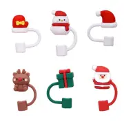 6pcs Soft Silicone Straw Covers Dustproof Drinking Straw Caps Straw Toppers Gift