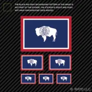 6 pcs Assorted Wyoming Flag Sticker Set of Self Adhesive Premium Vinyl WY
