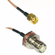 RG316 RP-SMA MALE to RP-TNC FEMALE BULKHEAD Coaxial RF Pigtail Cable USA