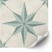 [Namly Design] Tiles Sticker - Star Tile Decals / Sage Green / 24 pcs