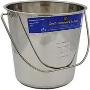 ZEEZ SS Round Bucket Pail 8.5L, Stainlee Steel