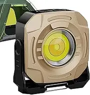 Rechargeable Work Light - Portable LED Lamp | Khaki 360° Rotatable Waterproof Portable Work Light | Adjustable Lighting Tool for Building, Job Site Security, Camping, Shop, Garage, Security Use