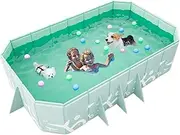 Foldable Non-inflatable Swimming Pool,Non-inflatable Pool,Thick Portable Folding Pool Ground Pool Swimming Pool - Outdoor Pool Foldable, Hard and Comfortable Ground Pool for Outdoor Garden Backdrops