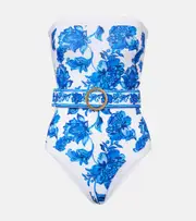 [Alexandra Miro] Alexandra Miro Whitney belted printed swimsuit AU 16 blue