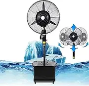 Patio Outdoor Fan Portable Misting Fan Heavy Duty Industrial Floor Fan Pedestal Fan；3-Speed, 42L Tank Capacity, 4-12° Cool Down, oscillating, Universal Wheel, Easy to Move(Adjustable,750mm (30in))