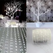 Crystal Glass Door String Transparent Octagon Bead String for Wedding Room Decor