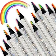ThEast 30 Rainbow Colored Pencils, 4 Colors in 1 Rainbow Pencil for Kids, Multicolor Pencil for Adults, Triangle Pencil for Party Bags, Glitter Art Supplies, Pre-sharpened