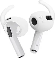 elago 4 Pairs Replacement Ear Hooks Covers Compatible with AirPods 3 [Added Storage Pouch] Anti Slip Ergonomic Ear Tips, 2 Pairs Small & 2 Pairs Large Size Compatible with AirPods 3 (White)