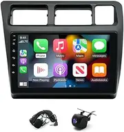 2+32GB Android 13 Car Stereo Radio with Wireless Apple Carplay Android Auto fits for 1991-1997 Corolla Double Din Car Radio 9 Inch Touchscreen Radio with GPS Bluetooth FM WiFi Backup Camera + Mic