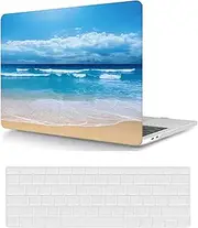 Compatible with MacBook Pro 16 inch Case with Touch ID 2021/2023 Release Model M1 A2485/A2780 M2 Pro/Max Chip, Plastic Protective Matt Durable Hard Shell Case Cover & Keyboard Cover, Blue Sea