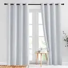 NICETOWN Room Darkening Curtains for 52"W x 84"L (Pack of 2), Greyish White