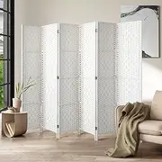 Oikiture 6 Panel Room Divider Privacy Screen White