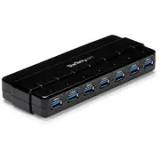 StarTech.com 7 Port SuperSpeed USB 3.0 Hub - 5Gbps - Desktop USB Hub with Power Adapter - Black - 7 Total USB Port(s)