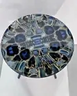Black Agate Coffee Top, Stone Kitchen Side Top, Handmade Agate Furniture Decors
