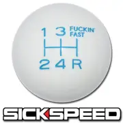 WHITE/BLUE FING FAST SHIFT KNOB FOR 5 SPEED SHORT THROW SHIFTER LEVER 10X1.5 K02 (for: Honda Civic)