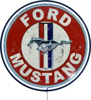 LARGE Ford Mustang Bar Garage Wall Light Sign White Neon
