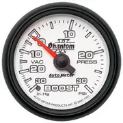 Autometer Phantom II Boost/Vacuum Gauge - 30 inHg/30 PSI, 2 1/16 Inch, AU7503