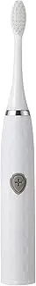 FDAKANGJU Electric Toothbrush Waterproof Upgraded Sonic Smart Replaceable Non-Rechargeable Adult Soft Fur Electric Toothbrush (Color : White)