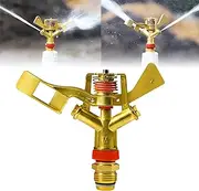 Oimzzr 1/2 Inch Impact Sprinkler - Adjustable Distance 360 Degree Rotation Zinc Alloy Lawn Sprinkler with Nozzles Watering Sprinkler for Grass Patio Garden Irrigation