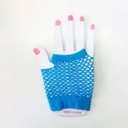 Blue Fishnet Gloves (Short)